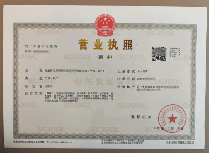 成都龍泉驛區個體工商戶注冊及稅務咨詢服務指南